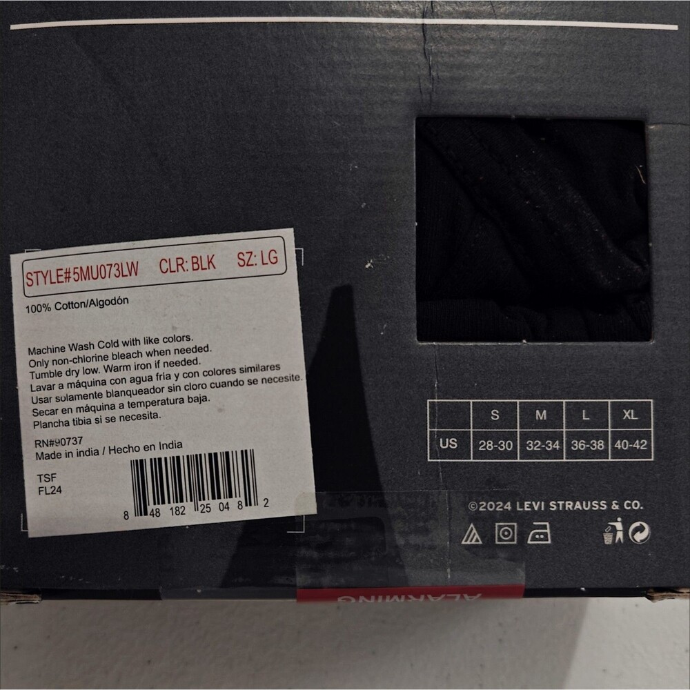 NEW Levi's Low Rise Briefs Cotton Underwear L Large 2 sets of 5-Pack Black NWT - Picture 6 of 7